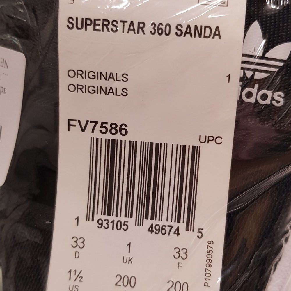 Adidas Superstar 360 Sandal Sneakers (Black/White) Size 1.5 - Picture 3 of 3